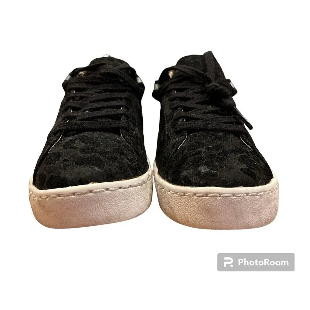 Women's Jack Rogers‎ Ainsley Black Suede Leopard Sneakers Shoes size 7.5